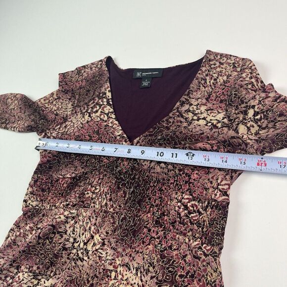 INC Y2K Burgundy Mesh Babydoll Top XS P Floral Fairycore Grunge Indie - Picture 5 of 9